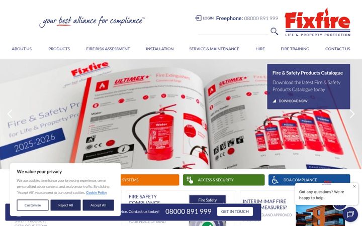 Screenshot of fixfire.co.uk