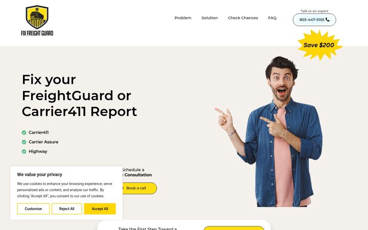 Screenshot of fixfreightguard.com