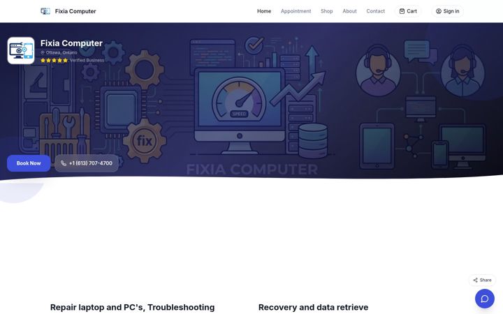 Screenshot of fixiacomputer.com