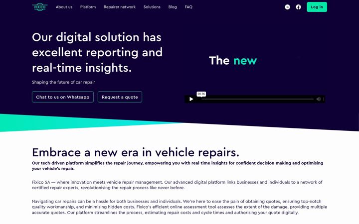 Screenshot of fixico.co.za