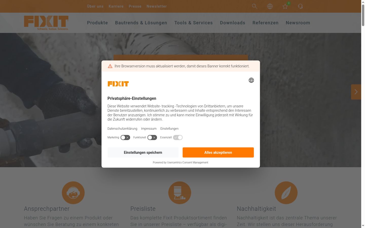 Sutikimo reklamjuostės, rodytos prieš bet kokią sąveiką, ekrano kopija