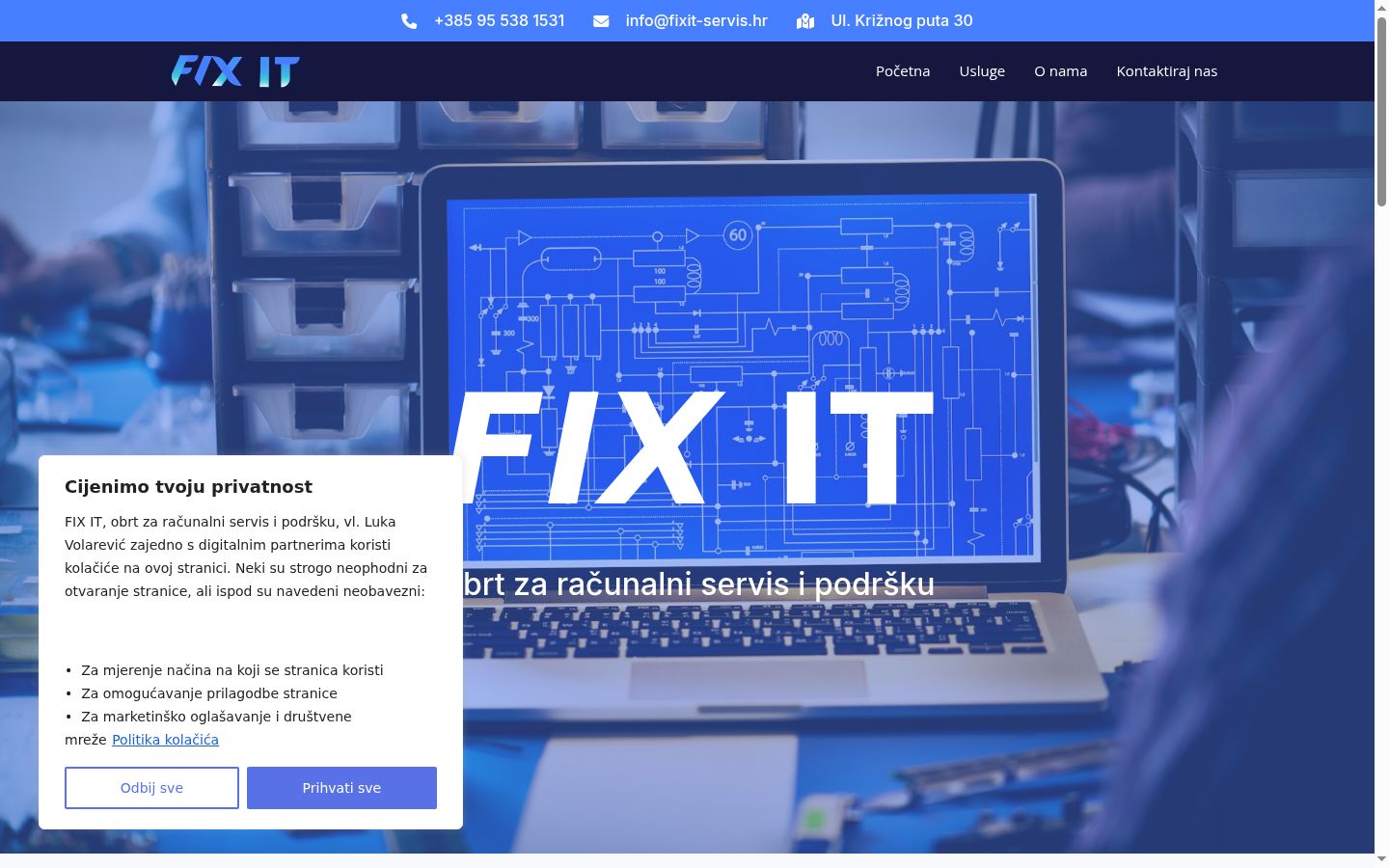 Screenshot of the consent banner shown before any interaction