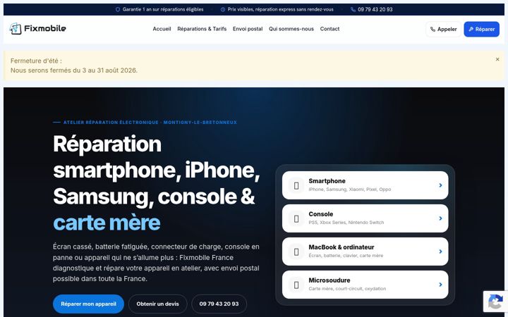 Screenshot of fixmobile.fr