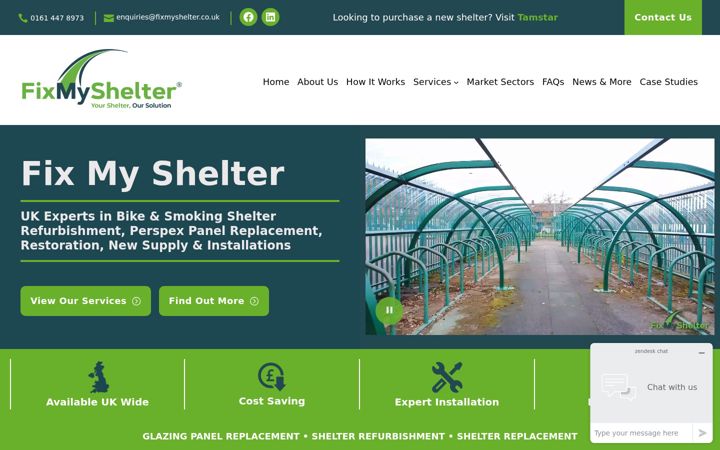 Screenshot ta' fixmyshelter.co.uk
