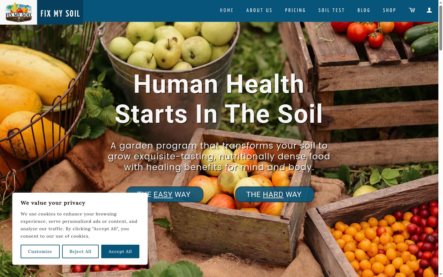 Screenshot of the consent banner shown before any interaction