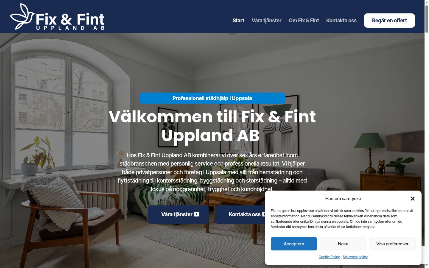 Kuvakaappaus suostumusbannerista, joka näytettiin ennen mitään vuorovaikutusta