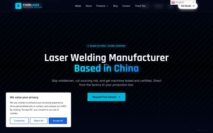 Screenshot of fixonlaser.com