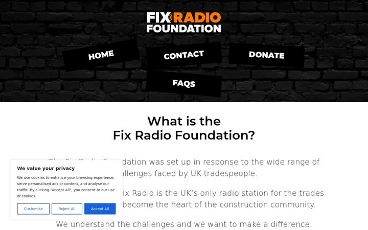 Screenshot of fixradiofoundation.co.uk