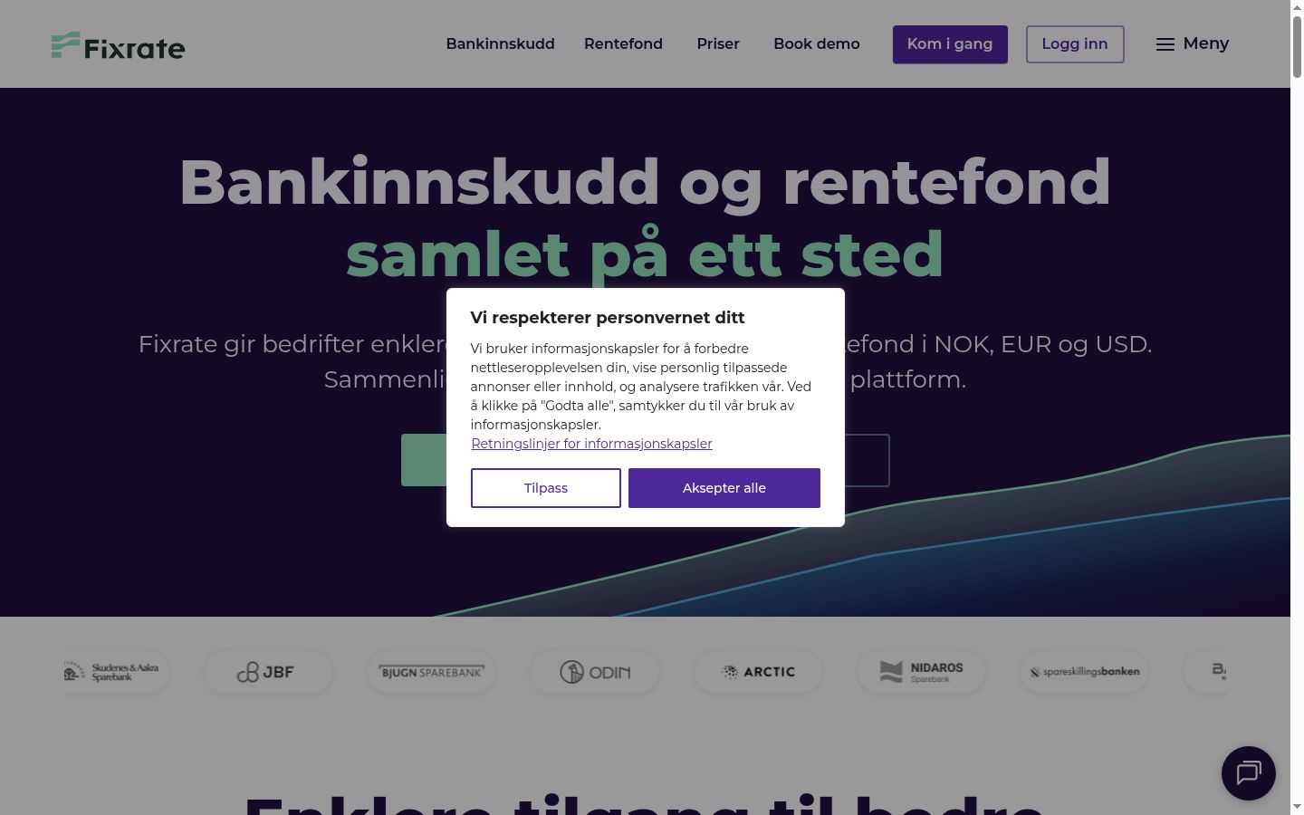 Screenshot des Einwilligungsbanners vor jeglicher Interaktion