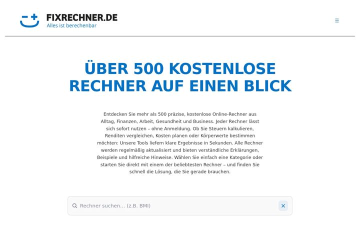 Screenshot of fixrechner.de