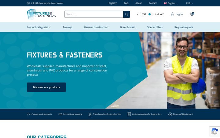 Screenshot of fixturesandfasteners.com