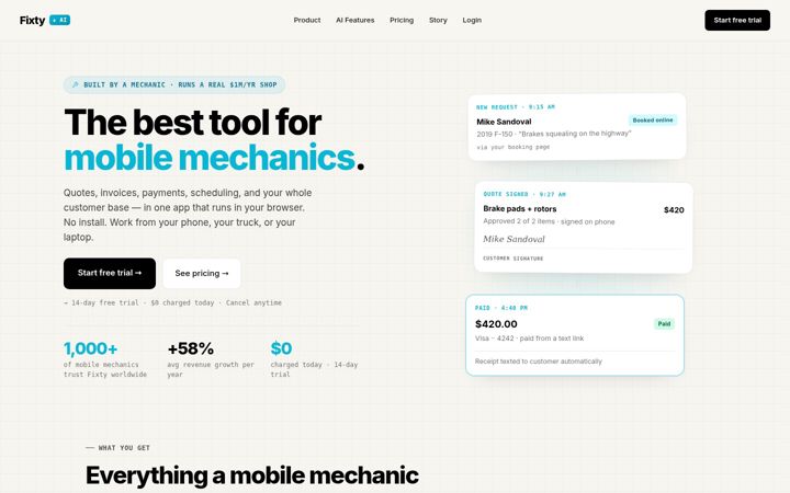Screenshot of fixty.com