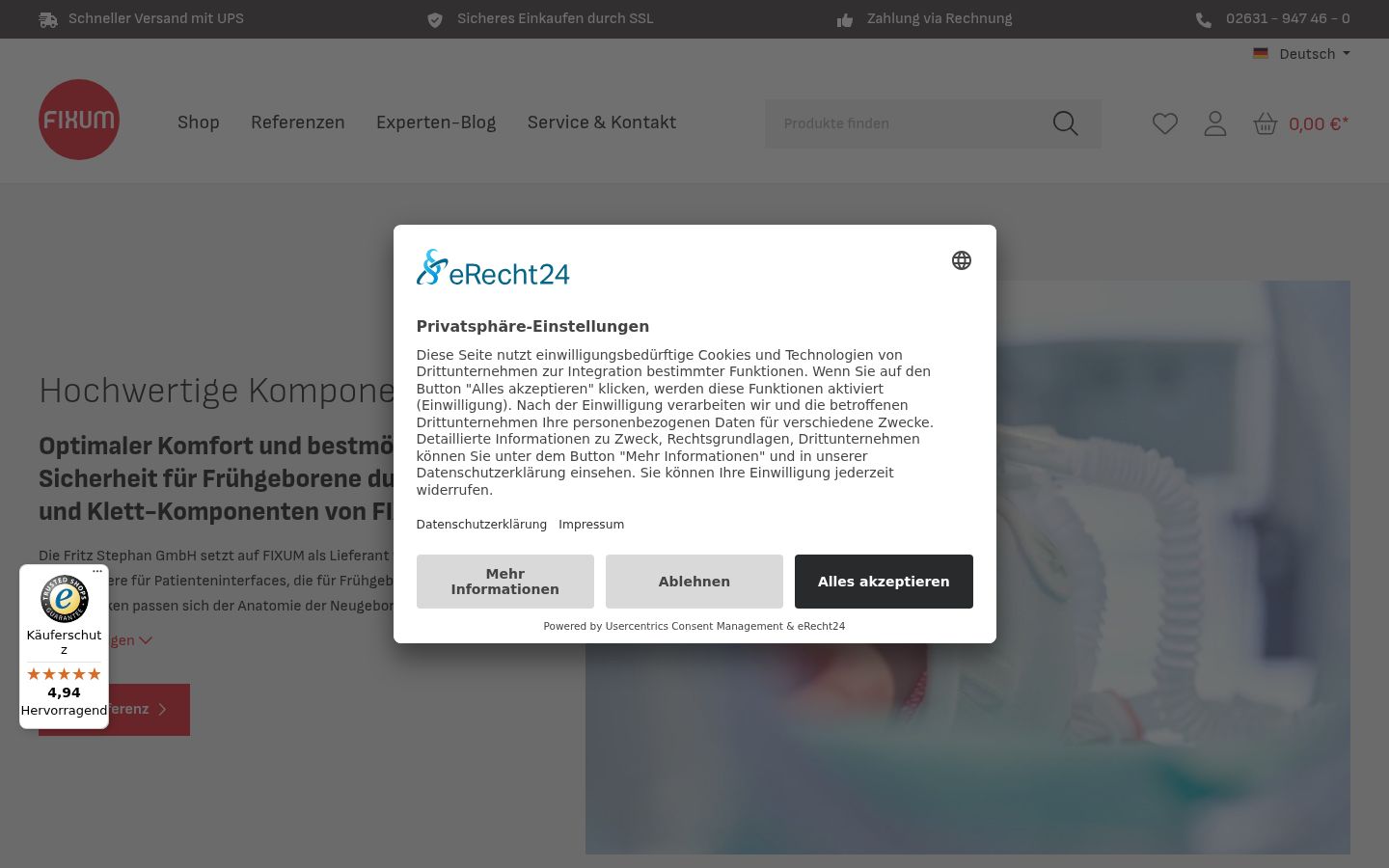Screenshot van de toestemmingsbanner zoals getoond vóór enige interactie
