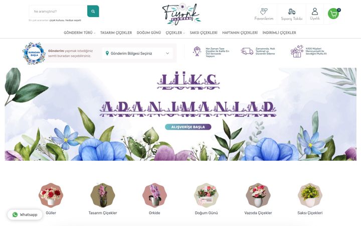 Screenshot of fiyonkflowers.com