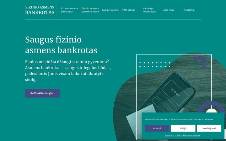 Screenshot von fizinioasmensbankrotas.lt