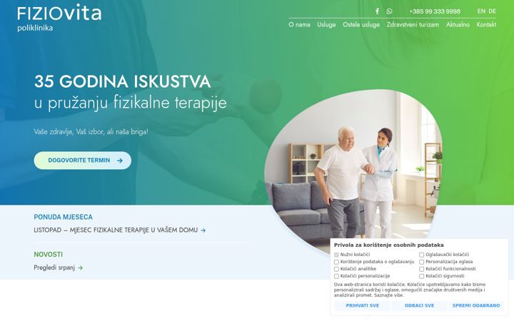 Screenshot of fiziovita.hr