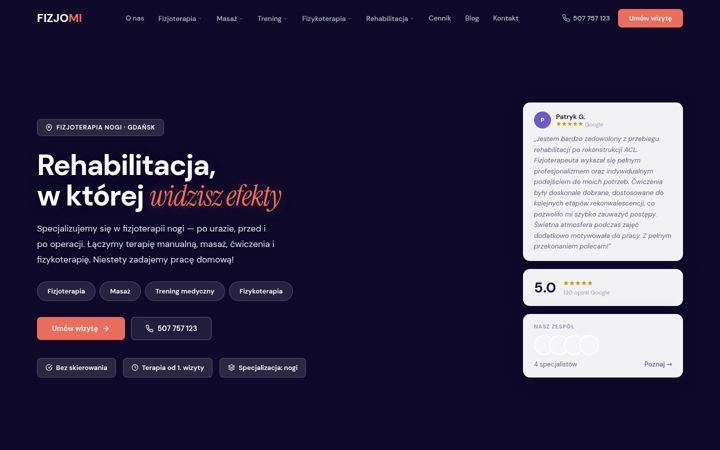 Screenshot of fizjomi.pl