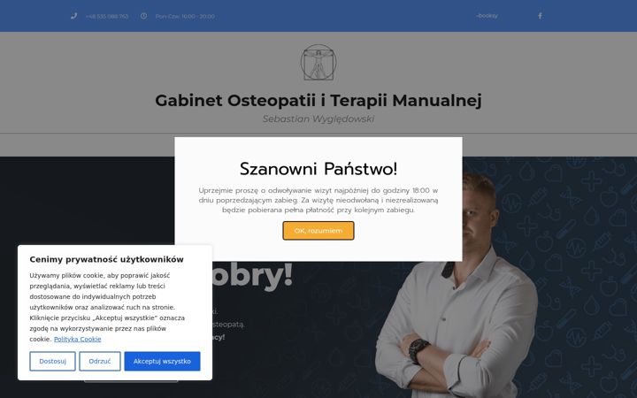 Screenshot of fizjoterapia-wygledowski.pl