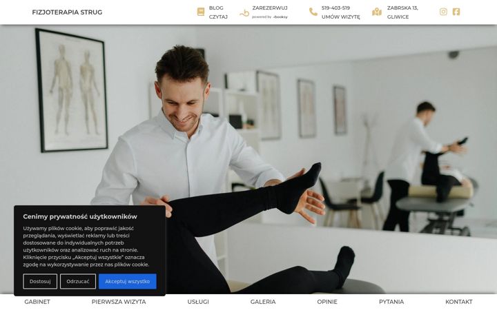 Screenshot of fizjoterapiastrug.pl