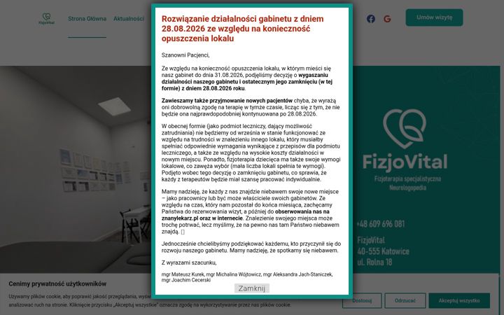 Screenshot of fizjovital.pl