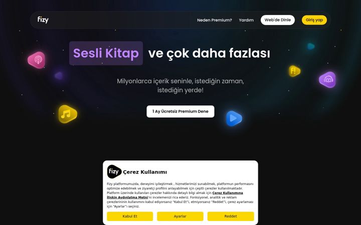 Screenshot of fizy.com