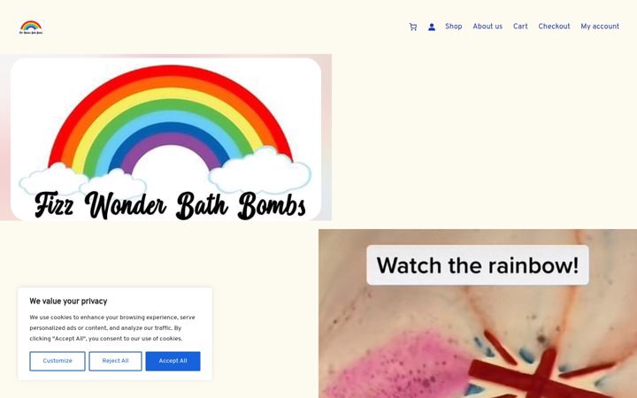 Screenshot ta' fizzwonderbathbombs.uk
