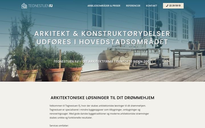 Screenshot of fj-tegnestue.dk