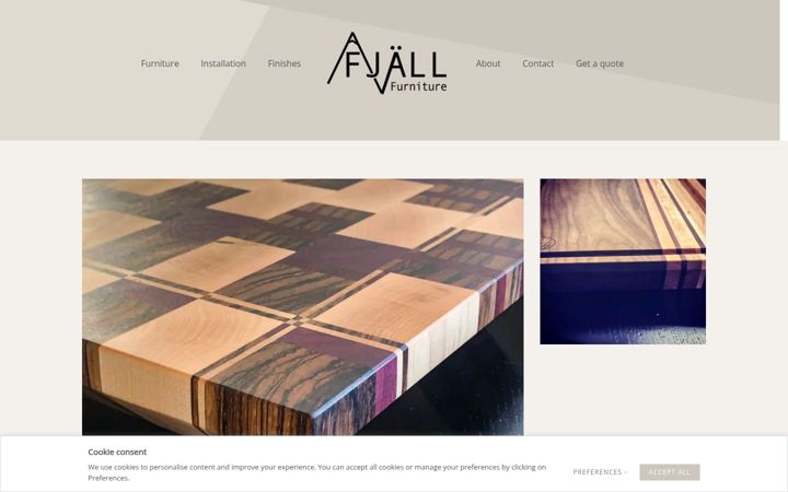 Screenshot of fjallfurniture.co.uk