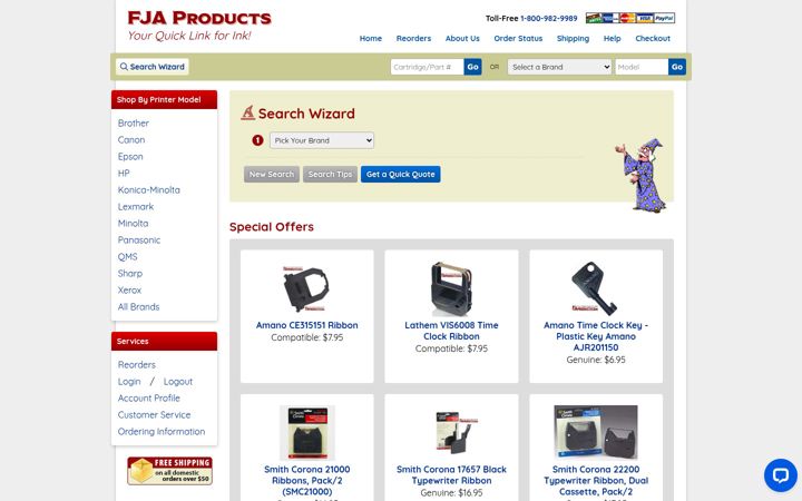 Screenshot του fjaproducts.com