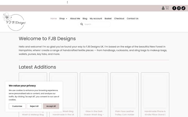 Screenshot of fjbdesigns.co.uk