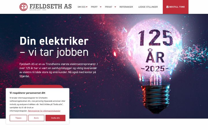 Screenshot of fjeldseth.no