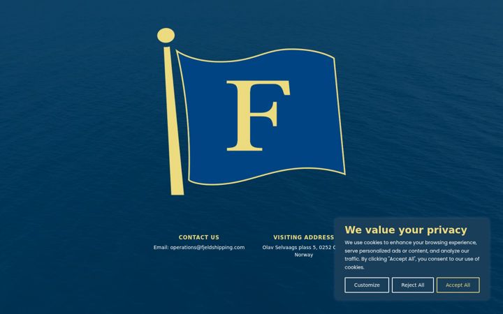 Screenshot of fjeldshipping.com
