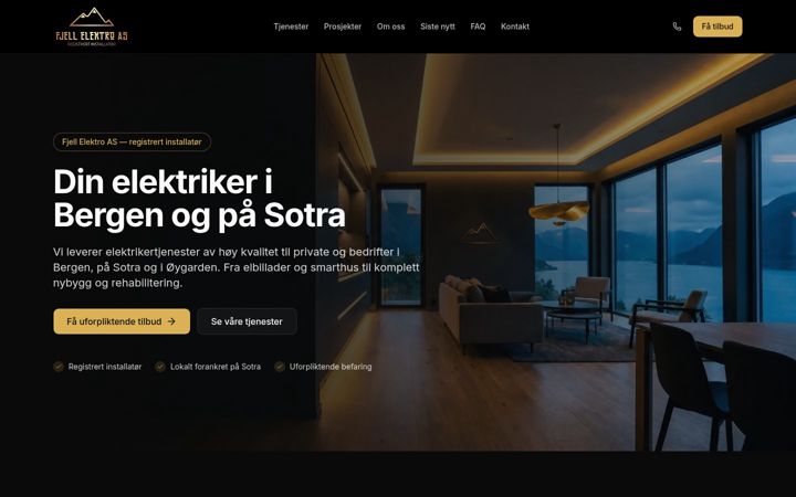 Screenshot of fjell-elektro.no