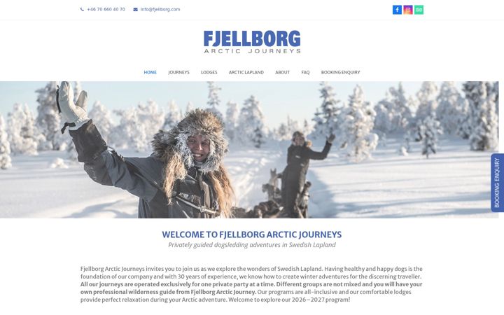Screenshot of fjellborgarcticjourneys.com