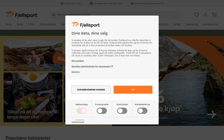 Screenshot of fjellsport.no