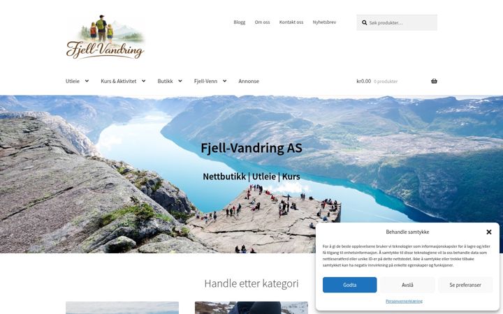 Screenshot of fjellvandring.no