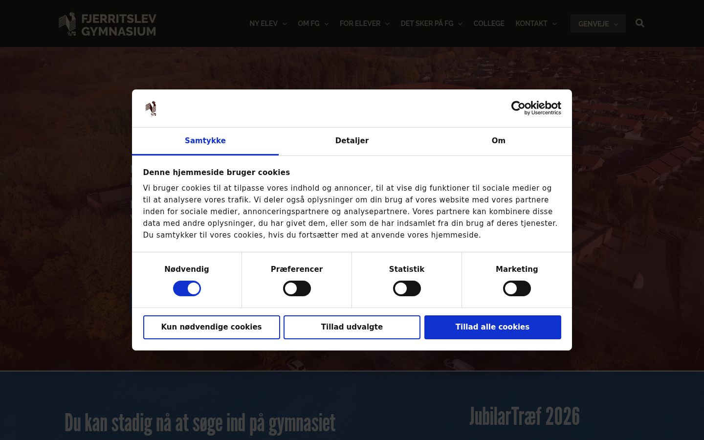 Screenshot del banner di consenso mostrato prima di qualsiasi interazione