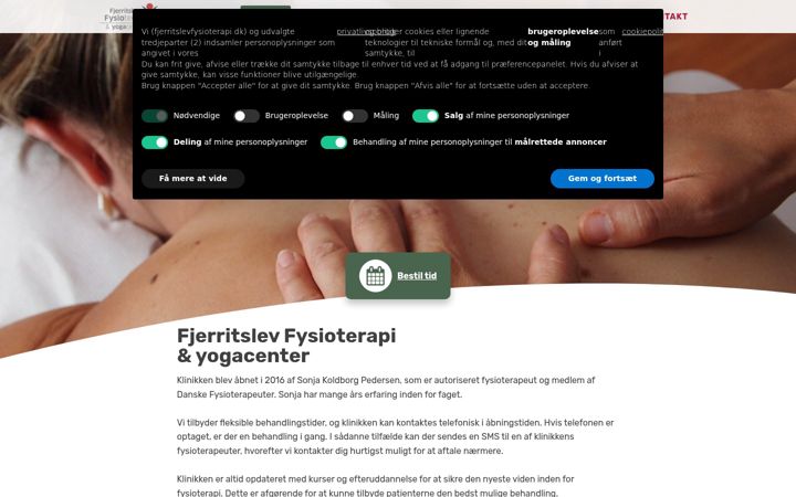 Screenshot of fjerritslevfysioterapi.dk