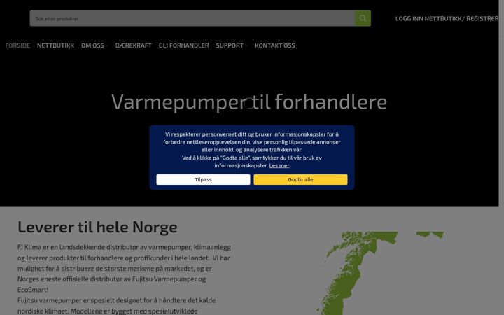Screenshot of fjklima.no