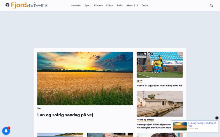 Screenshot of fjordavisen.nu