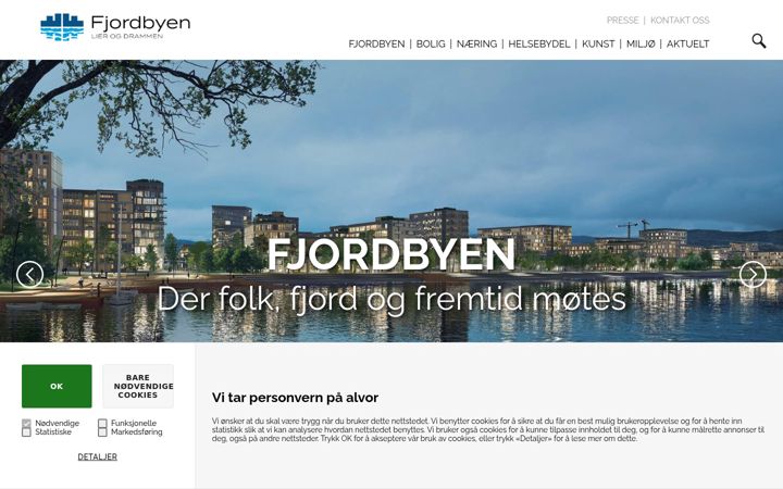 Screenshot of fjordbyenlierdrammen.no