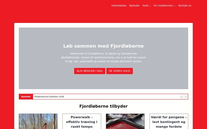 Screenshot of fjordloberne.dk