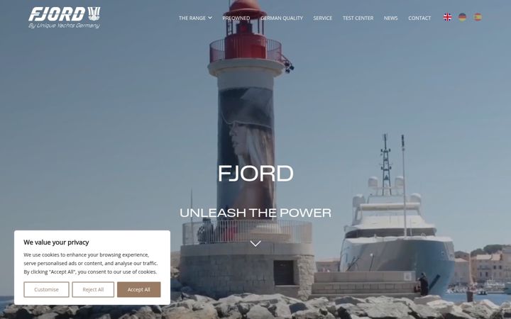 Skjámynd af fjordyachts.de