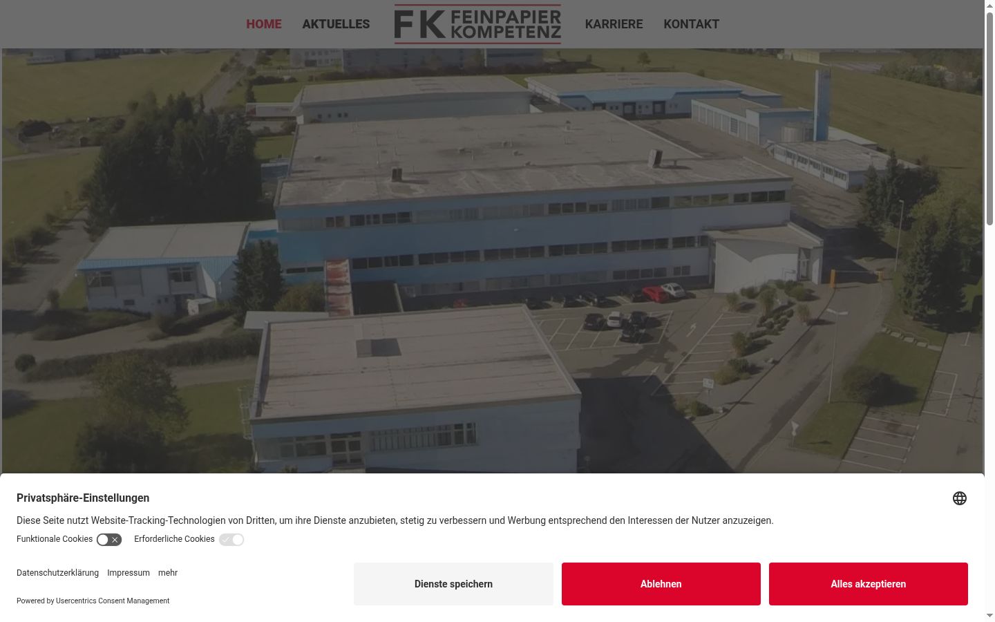 Screenshot del banner di consenso mostrato prima di qualsiasi interazione