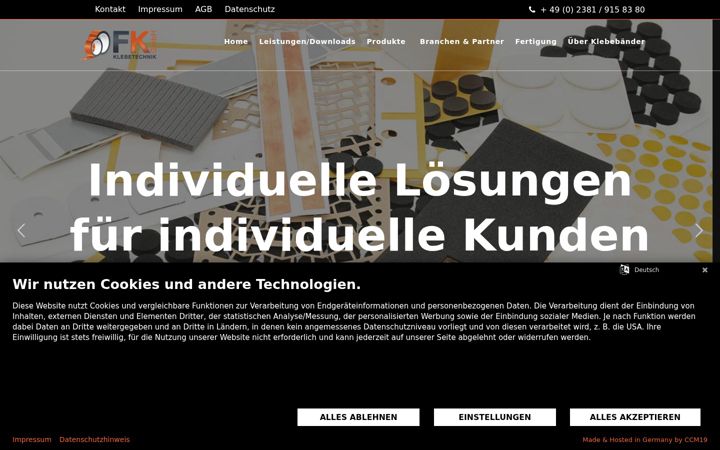 Screenshot of fk-klebetechnik.de