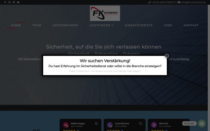 Screenshot of fk-sicherheit.de