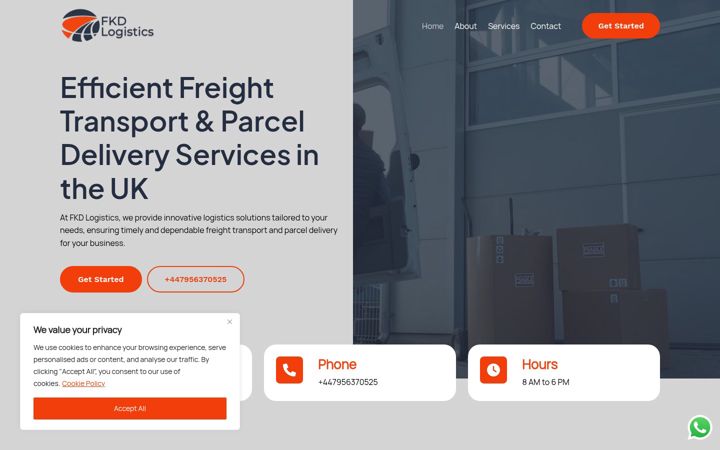Screenshot ta' fkdlogistics.co.uk