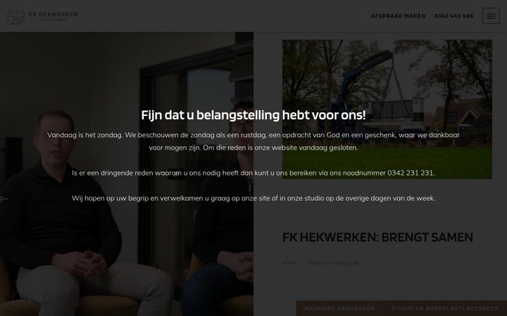 Screenshot of fkhekwerken.nl