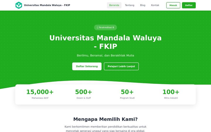 Screenshot of fkip-umw.ac.id