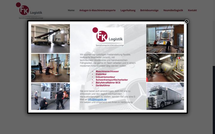 Screenshot of fklogistik.de